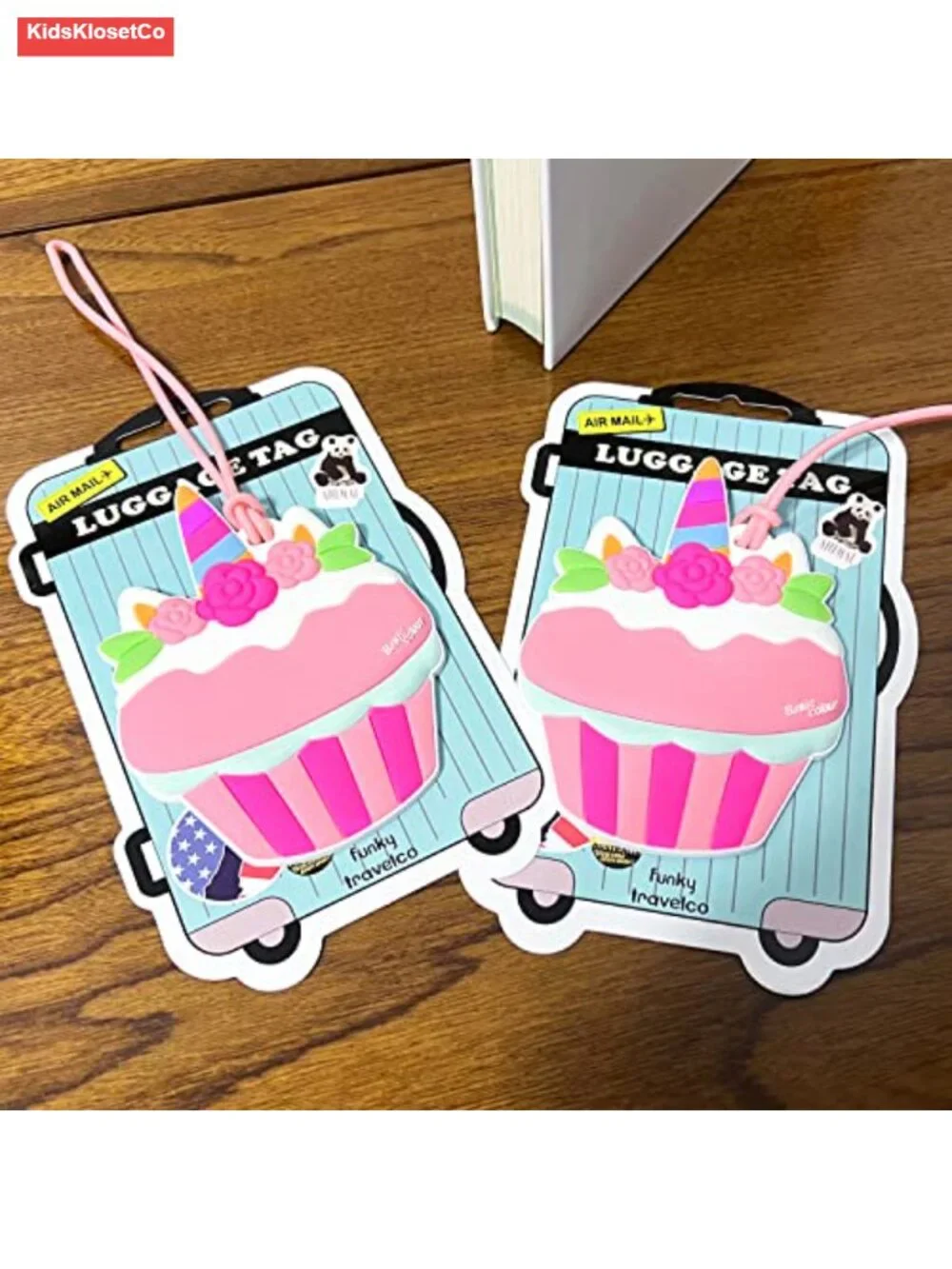 2 Pack Silicone Luggage Tags for Suitcases - Cute Cake Shape Travel ID Tags Bag